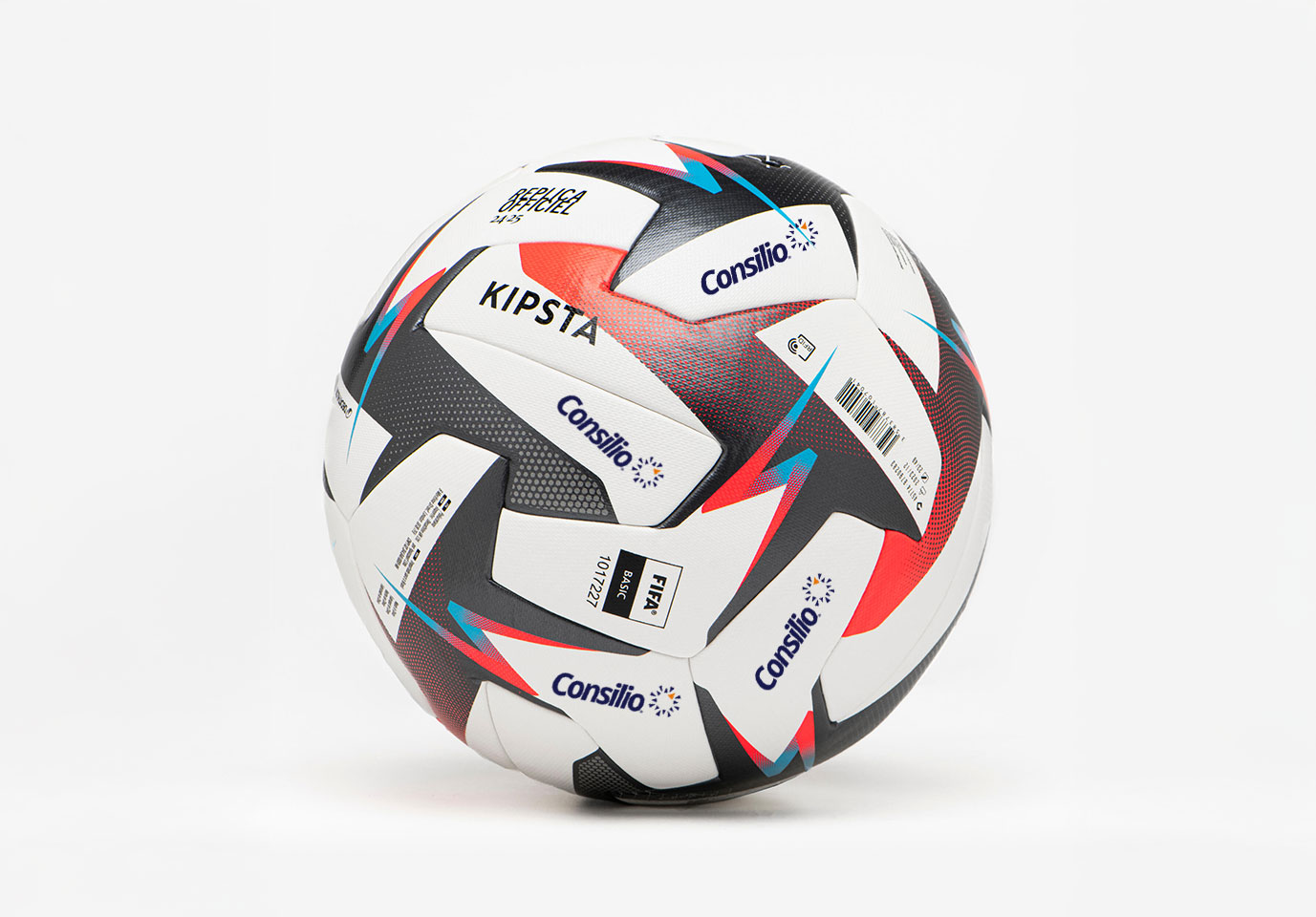 Ligue1 Official Replica Football, Size 5, 2024-2025 Season, White/Black/Red