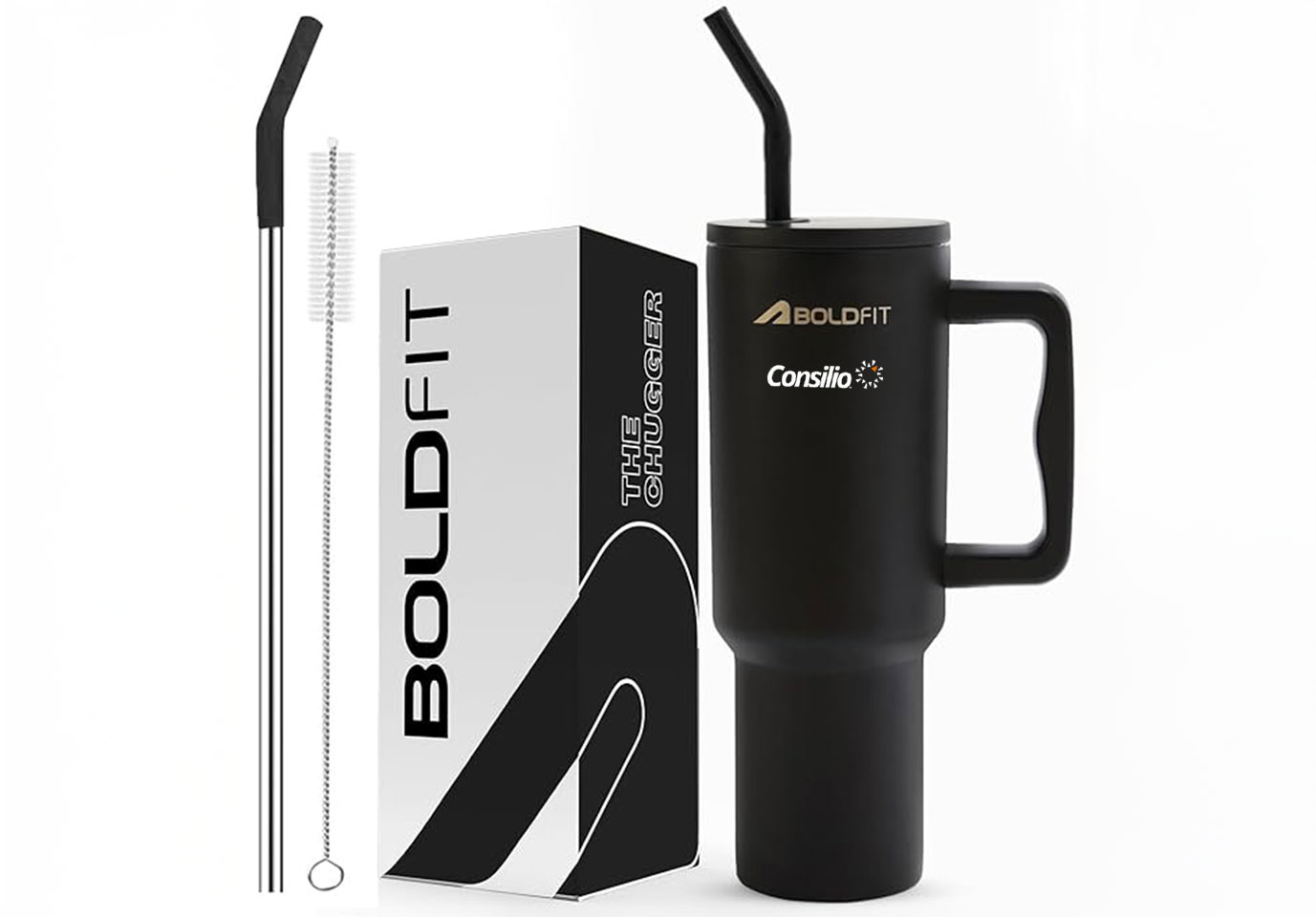 Boldfit Tumbler Bottle Water Bottle with Lid and Straw 1.2L Stainless Steel Double Insulated Tumblers for Hot & Cold Drink 100% Leakproof Tumbler with Handle & Reusable Straw Sipper with Brush 1200ml