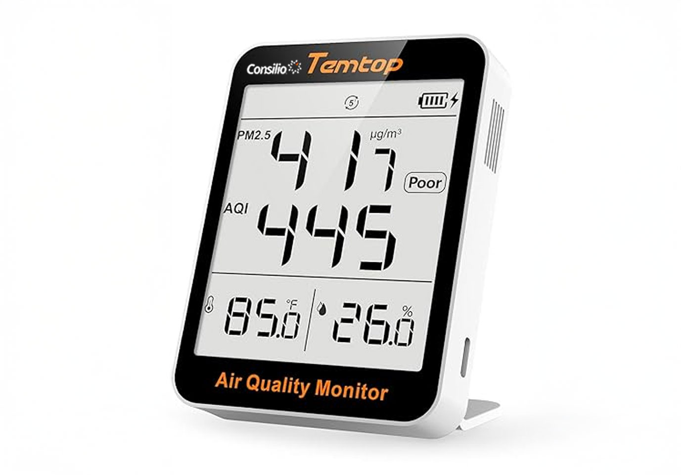 Temtop Indoor Thermometer Air Quality Monitor Beyond Temperature Humidity Meter, Digital Hygro-Thermometer Gauge With Aqi Detector